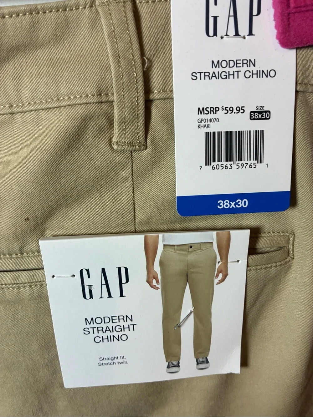 GAP Men's Tan Straight-Leg Chinos